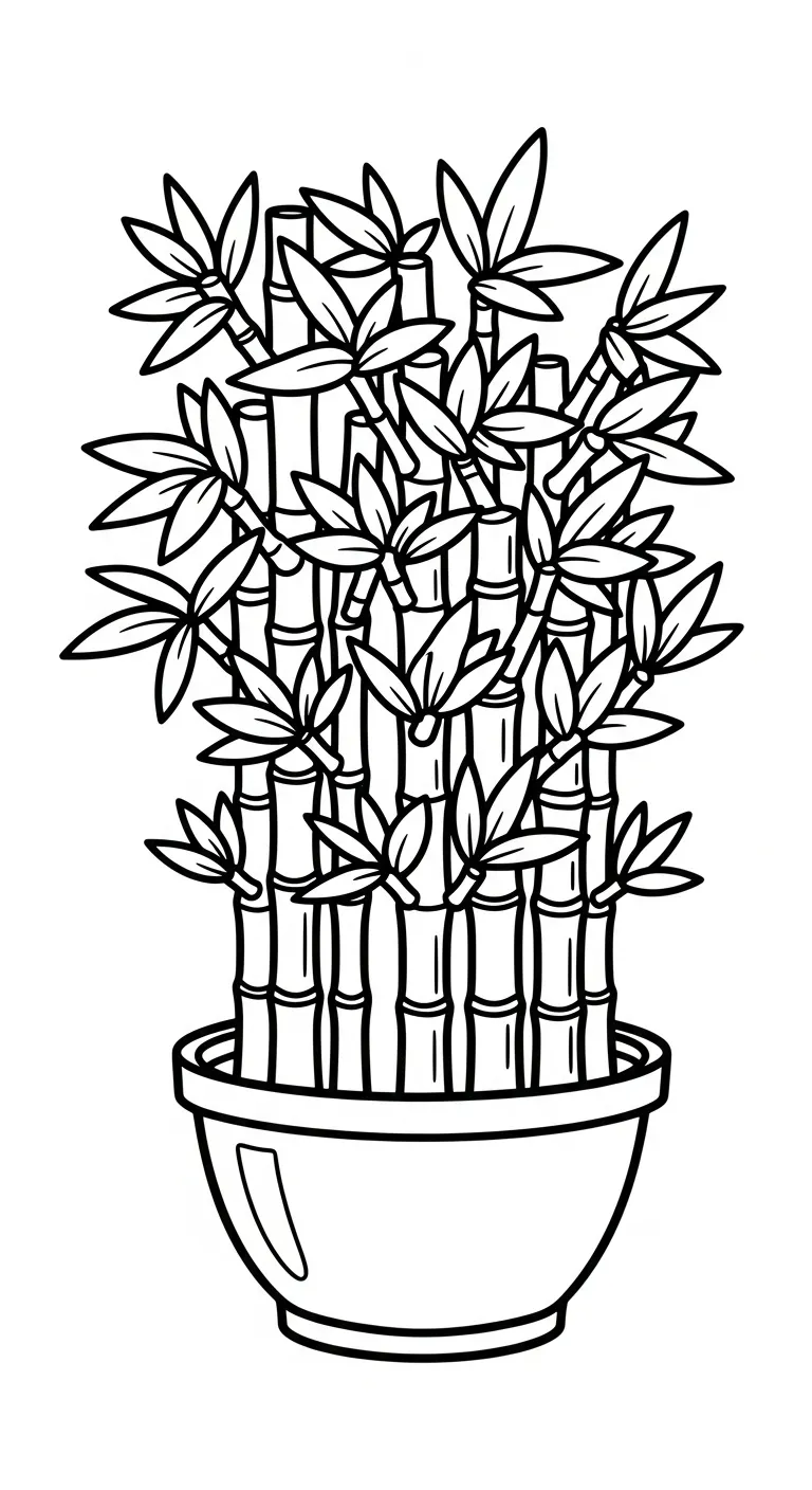 tranh tô màu Cây Tre cho bé 7 tuổi miễn phí