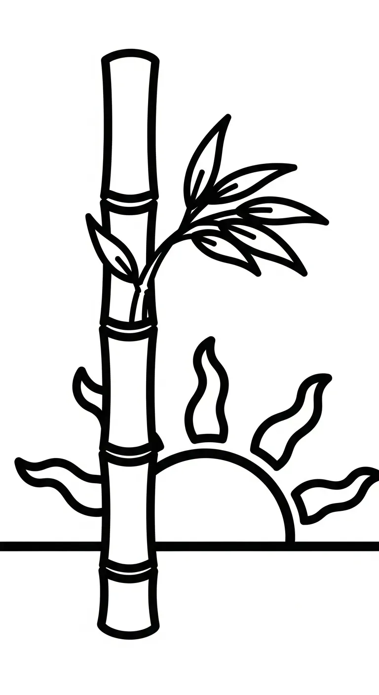 tranh tô màu Cây Tre cho bé 3 tuổi miễn phí