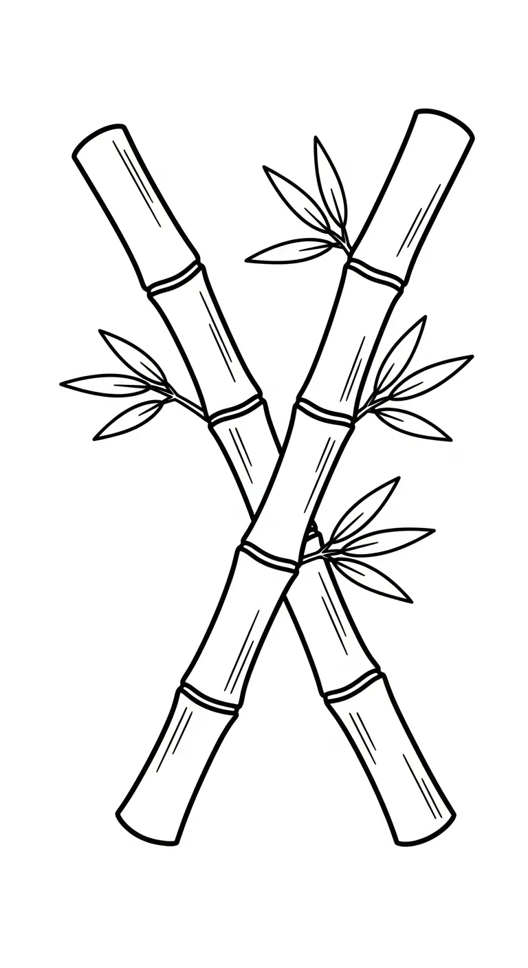 mẫu tranh tô màu Cây Tre cho bé