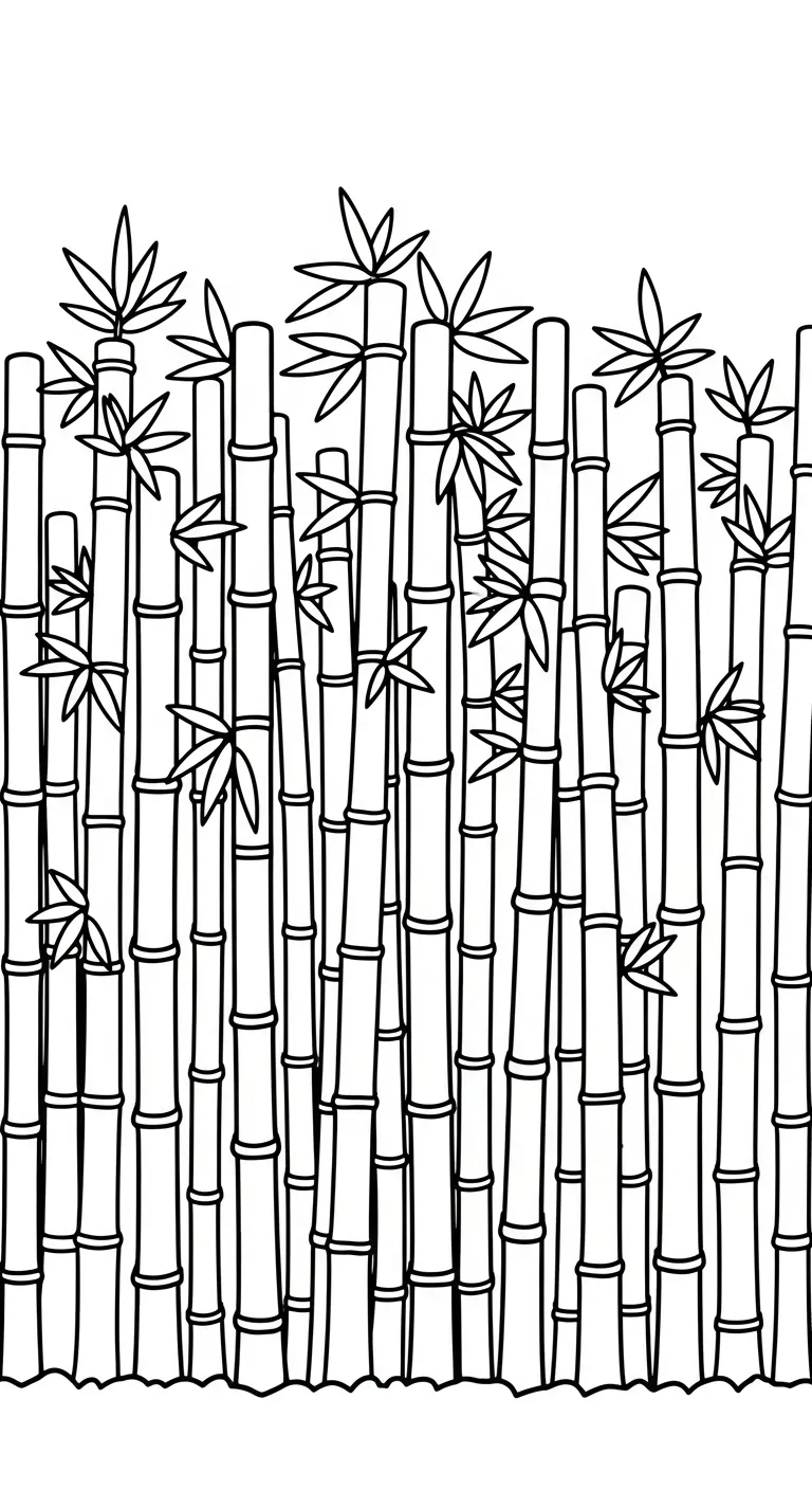 tranh tô màu Cây Tre cho bé 6 tuổi miễn phí 1