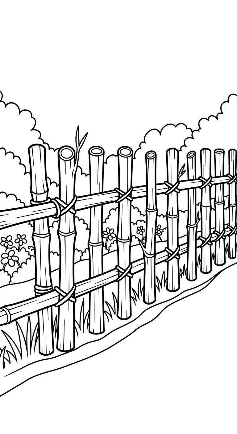 in tranh tô màu Cây Tre cho bé 6 tuổi 1