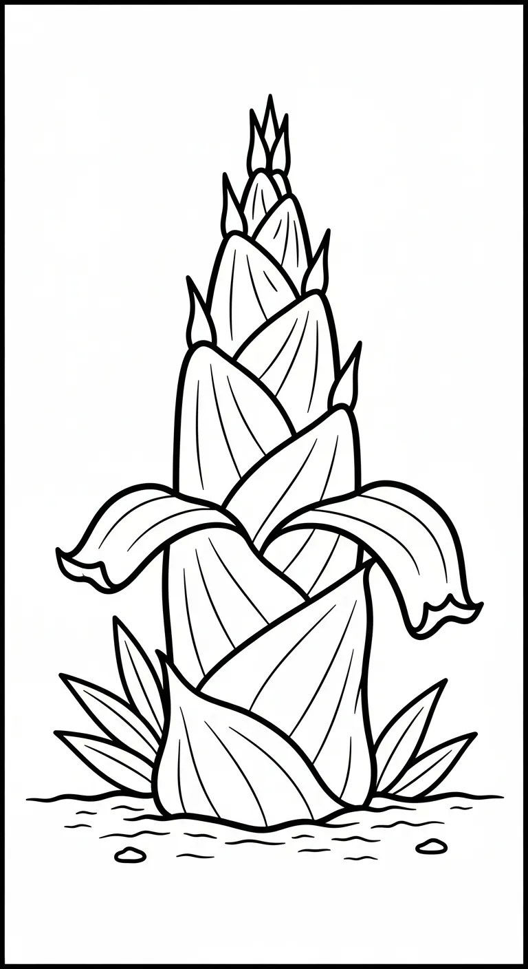 tranh tô màu Cây Tre cho trẻ em