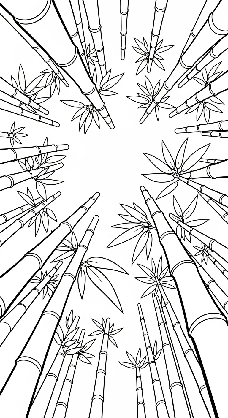 hình tô màu Cây Tre cho bé tải miễn phí