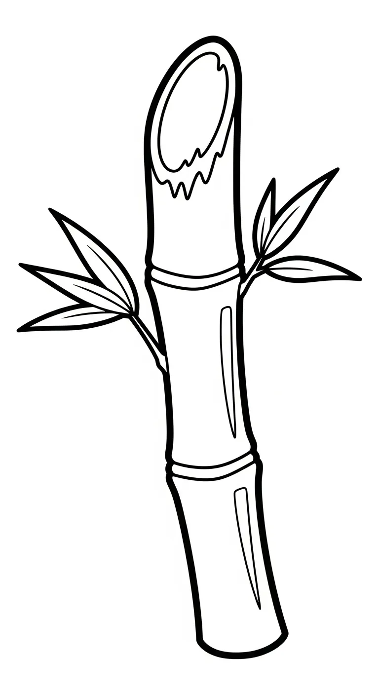 hình tô màu Cây Tre cho bé đơn giản