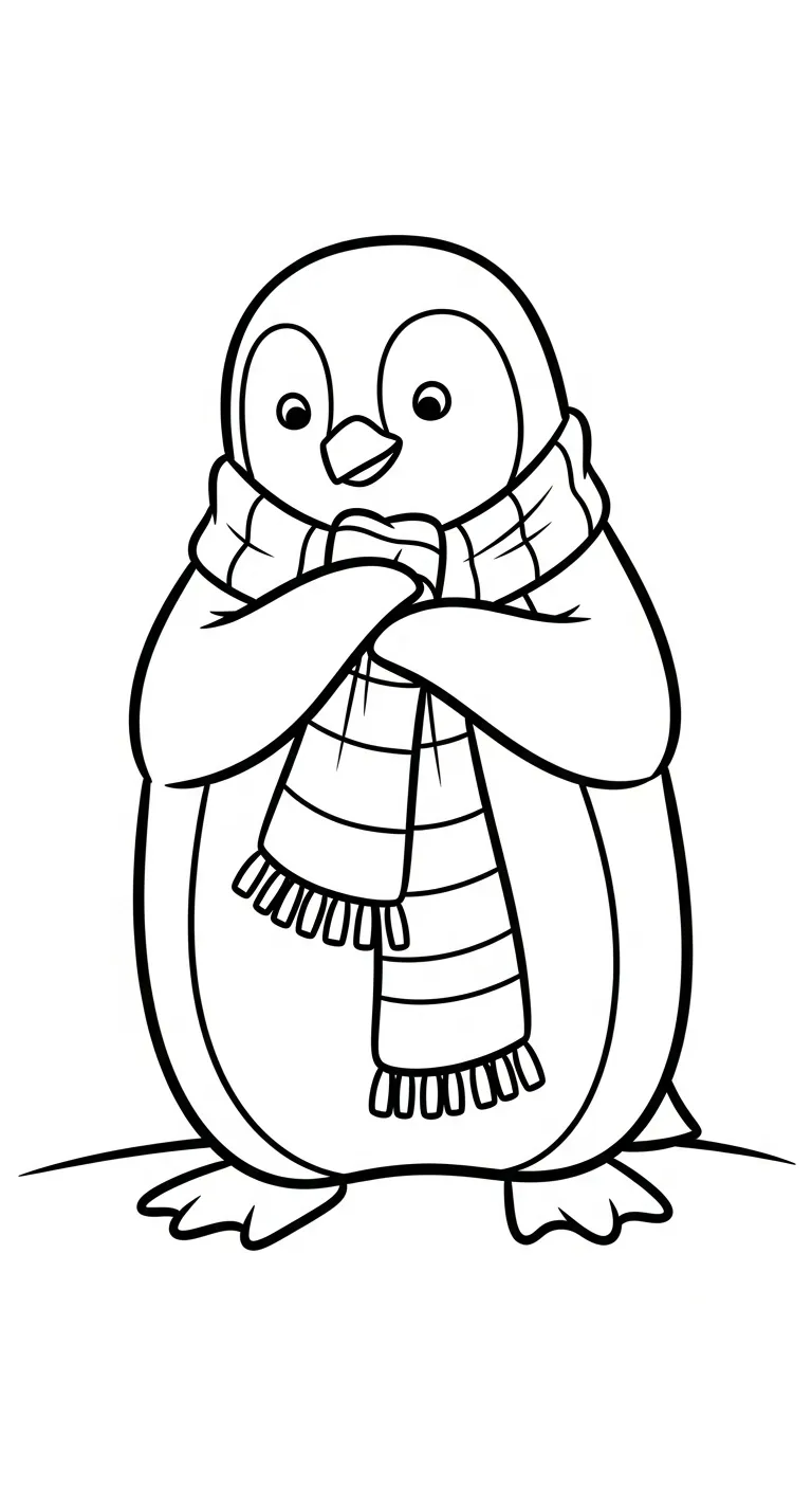 tải tranh tô màu Tranh Tô Màu Chim Cánh Cụt cho bé 5 tuổi