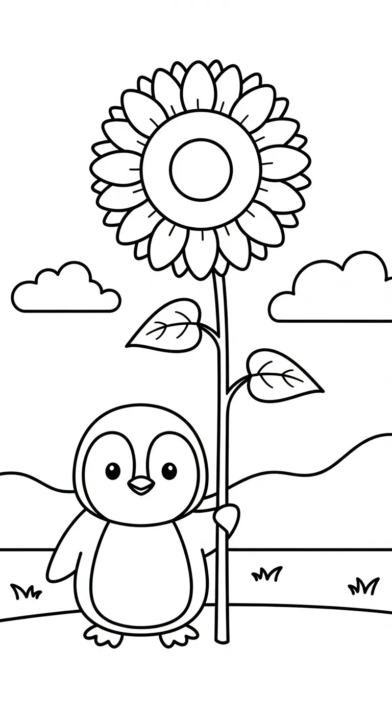 in tranh tô màu Tranh Tô Màu Chim Cánh Cụt khổ A4