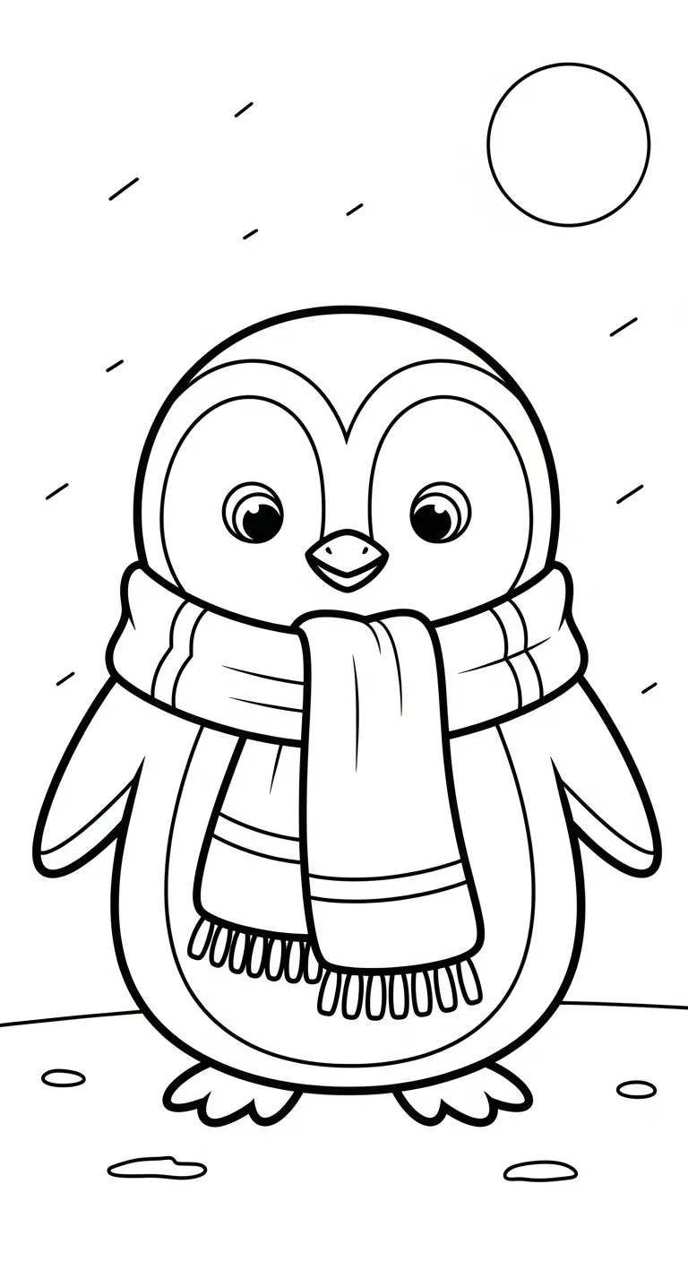 tranh tô màu Tranh Tô Màu Chim Cánh Cụt cho bé tải về