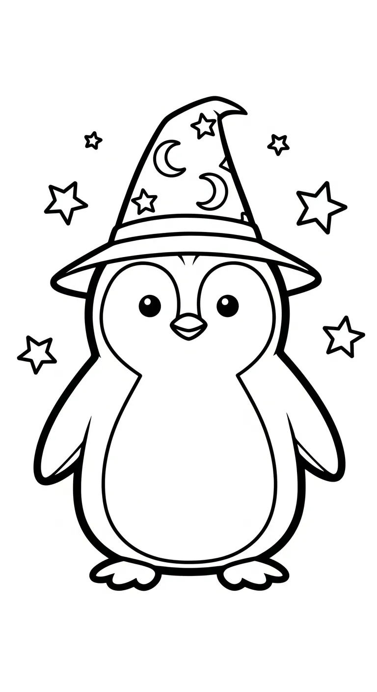 file tranh tô màu Tranh Tô Màu Chim Cánh Cụt cho bé 4-5 tuổi