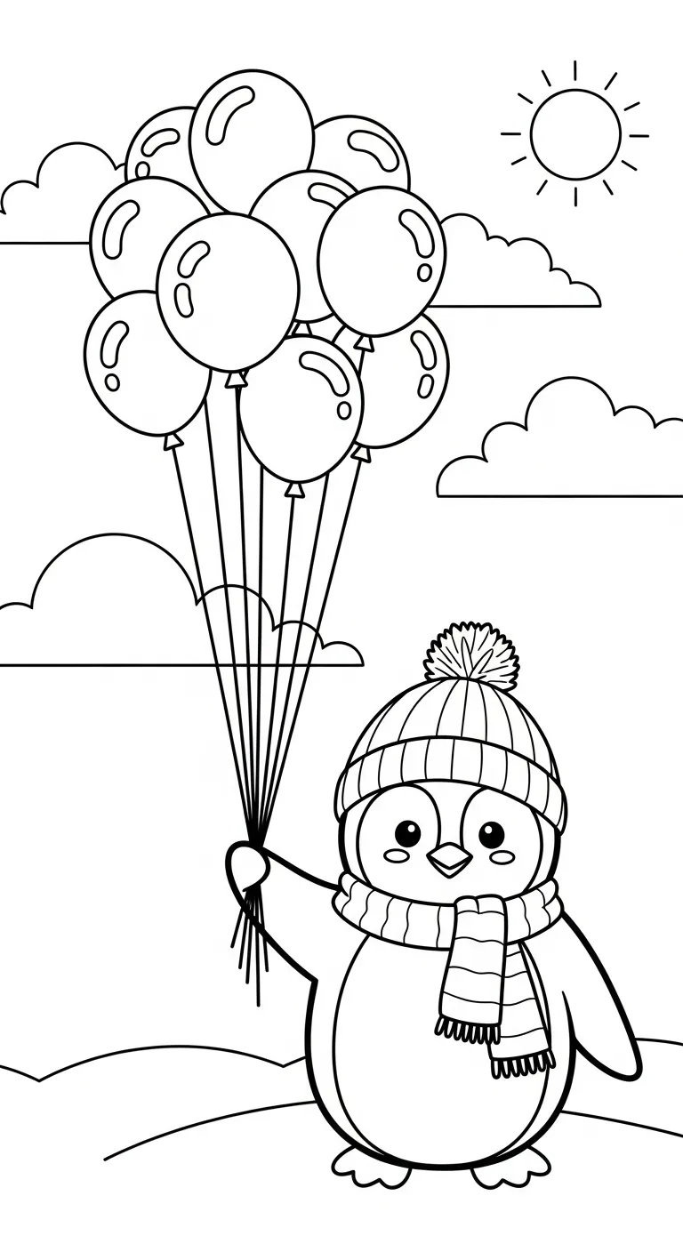 tải tranh tô màu Tranh Tô Màu Chim Cánh Cụt cho bé 3 tuổi