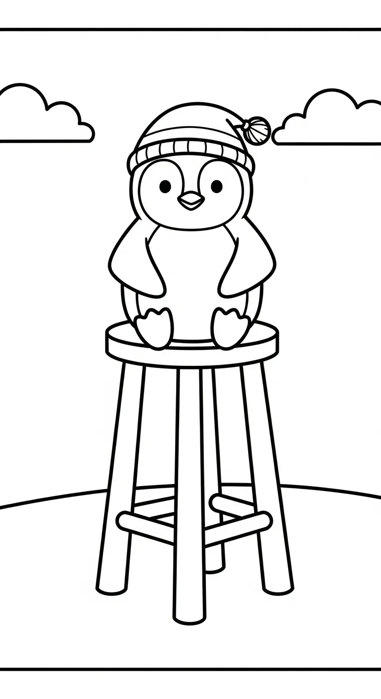 hình tô màu Tranh Tô Màu Chim Cánh Cụt cho bé đơn giản