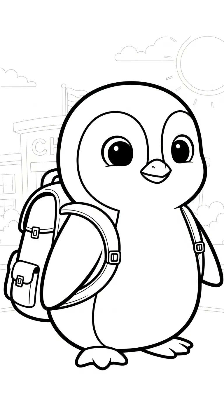in tranh tô màu Tranh Tô Màu Chim Cánh Cụt cho bé 8 tuổi
