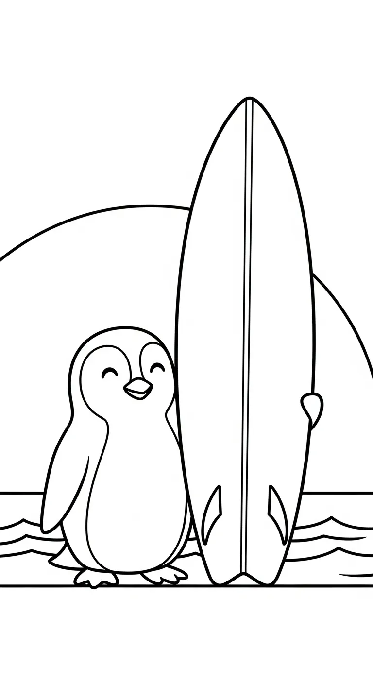 hình tô màu Tranh Tô Màu Chim Cánh Cụt cho bé tải miễn phí