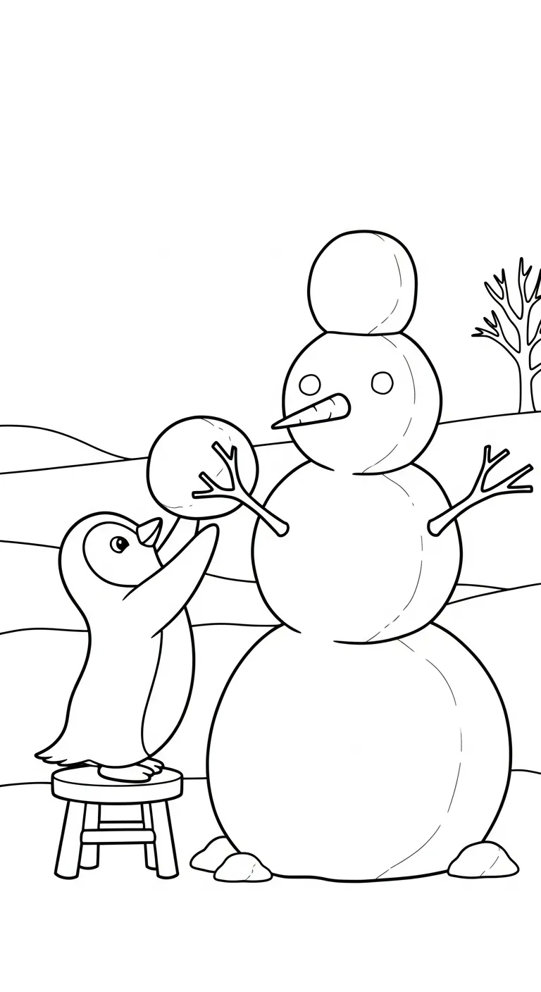 in hình tô màu Tranh Tô Màu Chim Cánh Cụt cho bé 8 tuổi