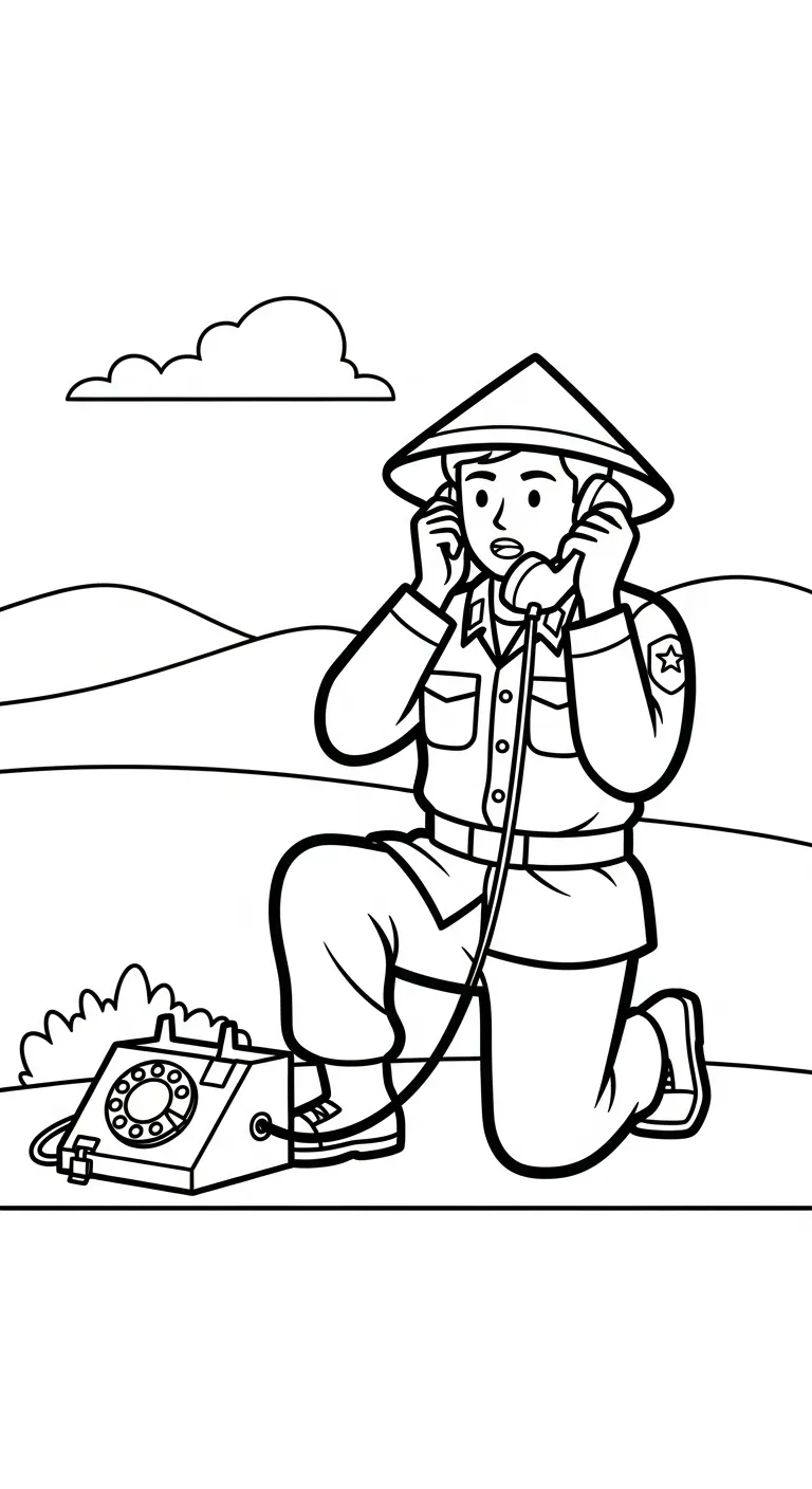 hình tô màu Tranh Tô Màu Chú Bộ Đội tập tô