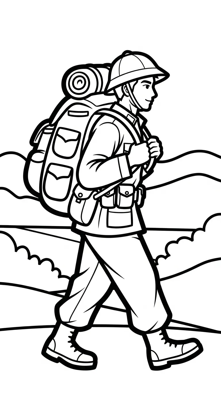 in tranh tô màu Tranh Tô Màu Chú Bộ Đội