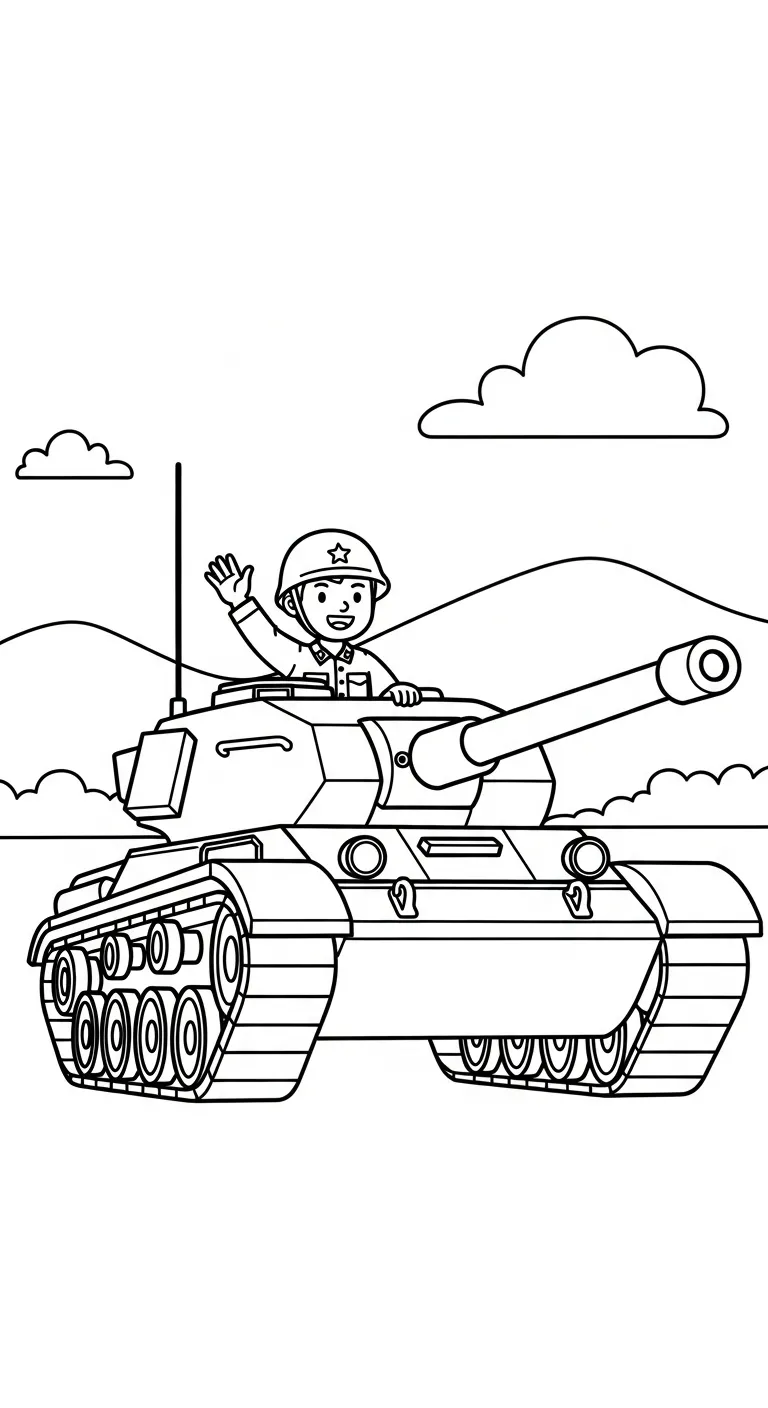 hình tô màu Tranh Tô Màu Chú Bộ Đội cho bé 7 tuổi miễn phí