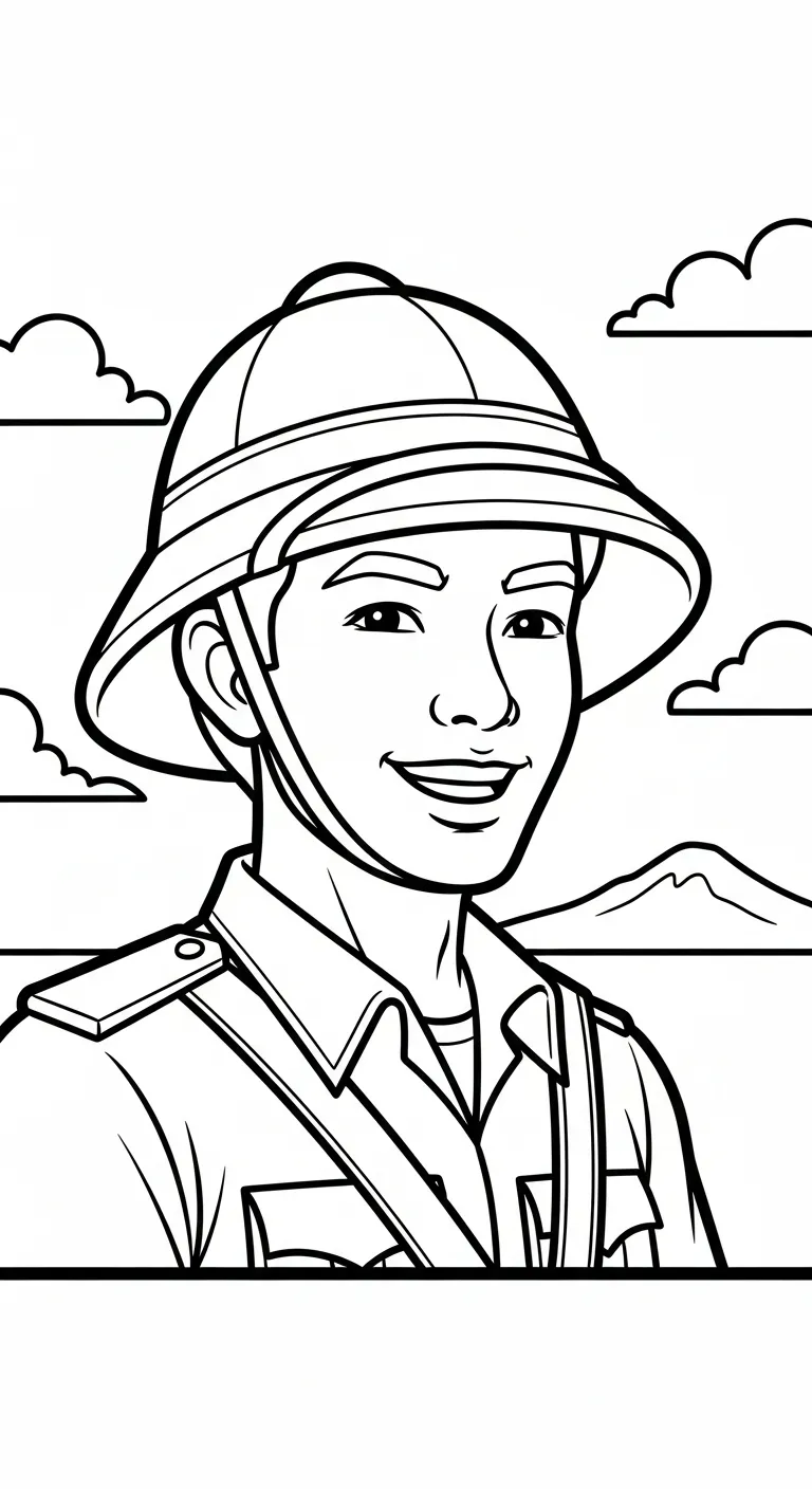 hình tô màu Tranh Tô Màu Chú Bộ Đội cho bé 5 tuổi miễn phí