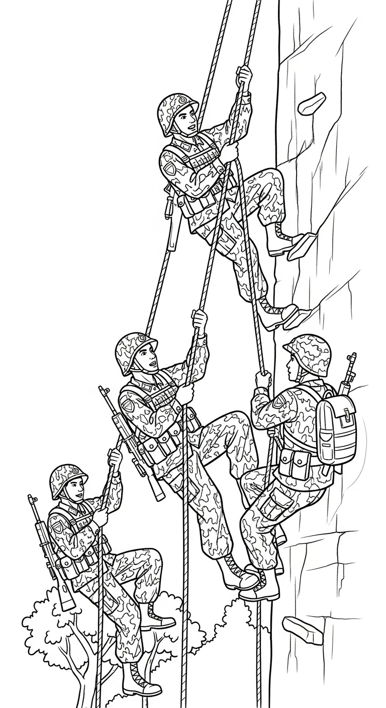 in hình tô màu Tranh Tô Màu Chú Bộ Đội cho bé 8 tuổi