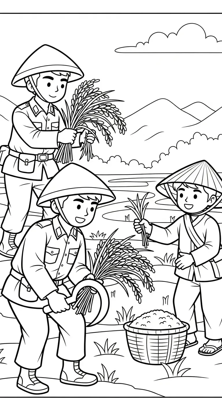 tải hình tô màu Tranh Tô Màu Chú Bộ Đội miễn phí