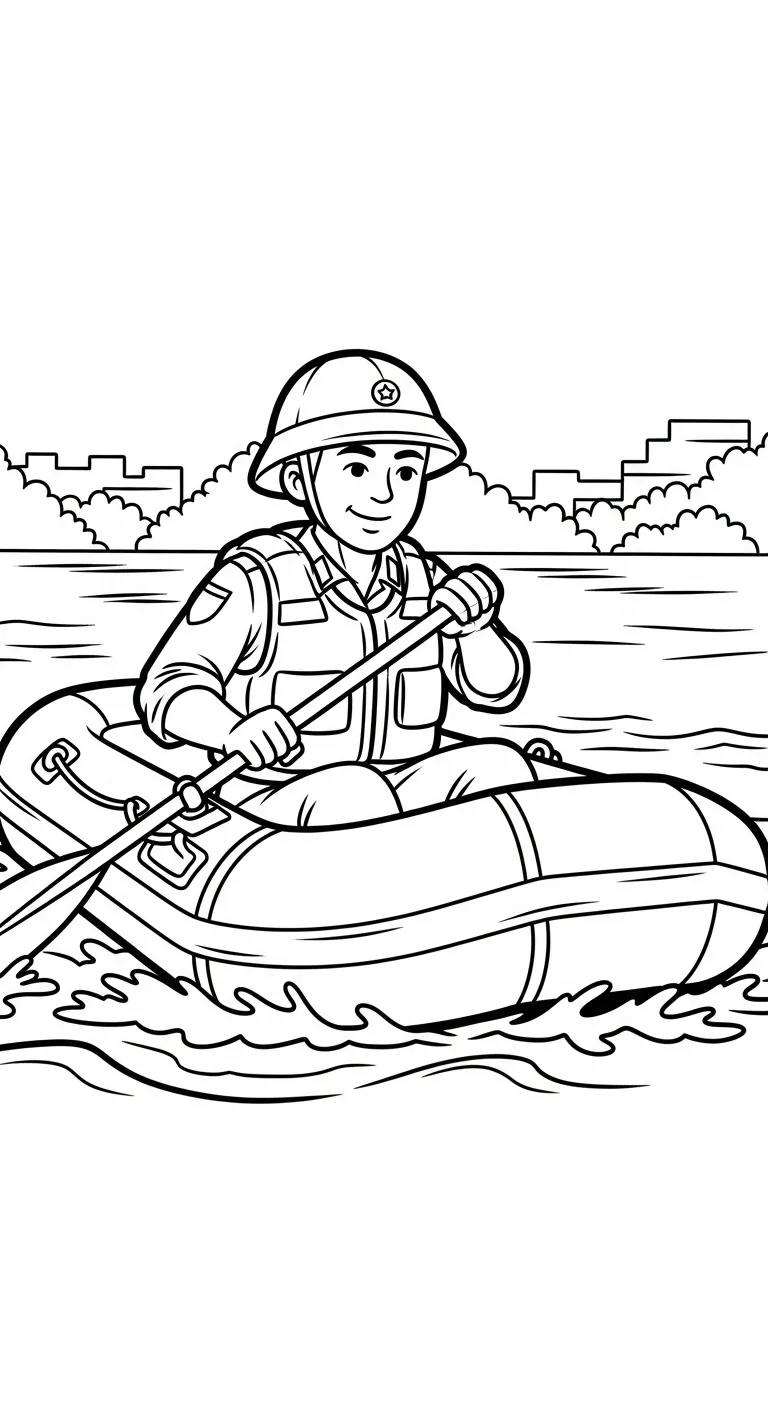 hình tô màu Tranh Tô Màu Chú Bộ Đội cho bé 3 tuổi