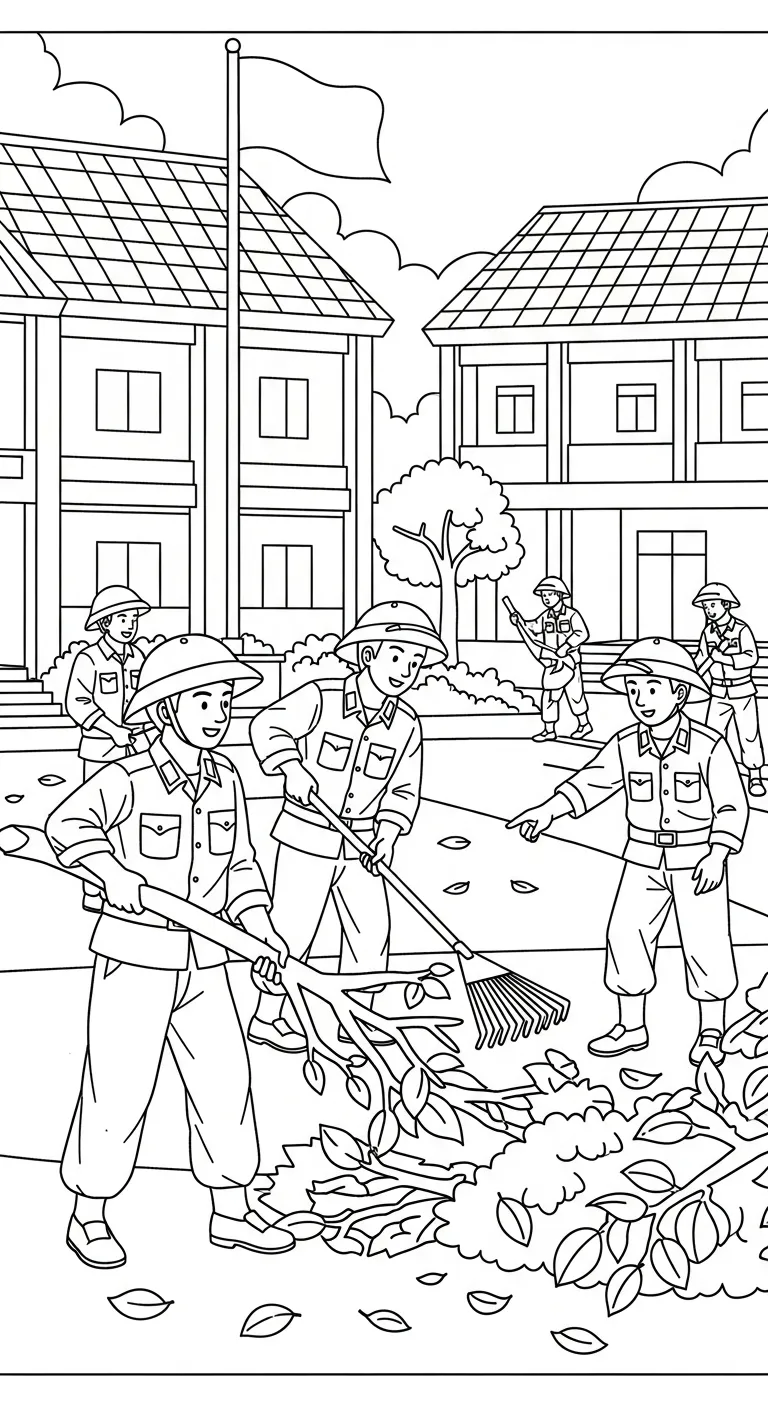 tải hình tô màu Tranh Tô Màu Chú Bộ Đội miễn phí 1