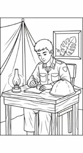 in tranh tô màu Tranh Tô Màu Chú Bộ Đội