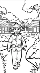 in tranh tô màu Tranh Tô Màu Chú Bộ Đội
