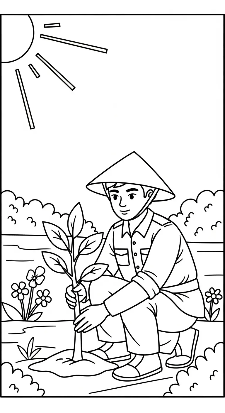 tải tranh tô màu Tranh Tô Màu Chú Bộ Đội cho bé 3 tuổi