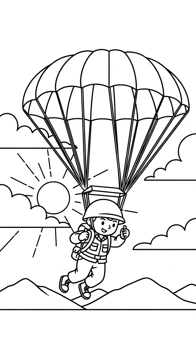 tải tranh tô màu Tranh Tô Màu Chú Bộ Đội cho bé 3 tuổi 1