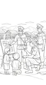 tranh tô màu Tranh Tô Màu Chú Bộ Đội miễn phí