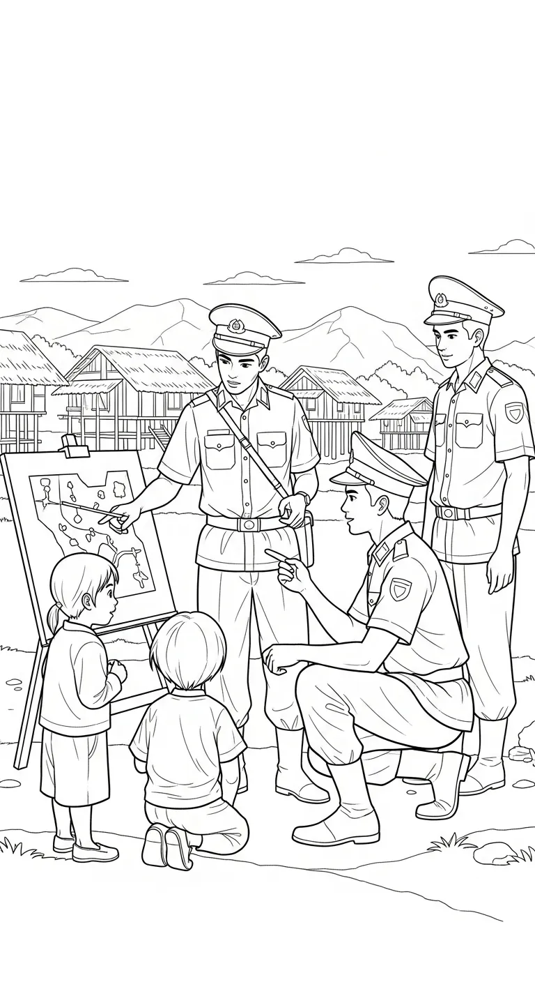 tranh tô màu Tranh Tô Màu Chú Bộ Đội miễn phí