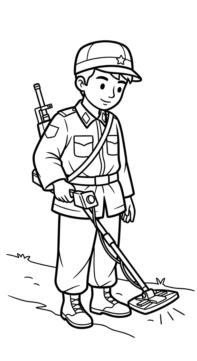 hình tô màu Tranh Tô Màu Chú Bộ Đội rõ nét