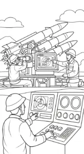 tranh tô màu Tranh Tô Màu Chú Bộ Đội cho bé tải miễn phí