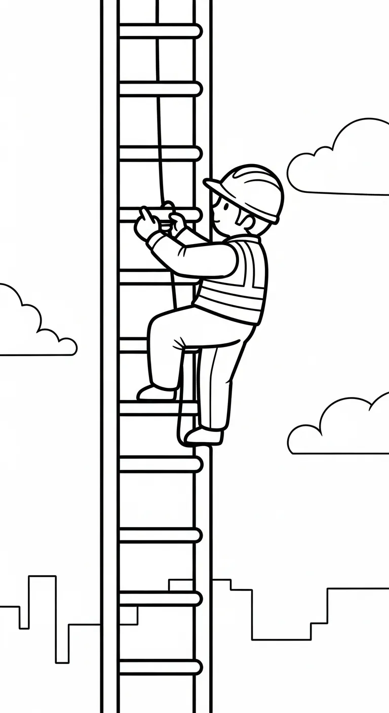 hình tô màu Tranh Tô Màu Chú Công Nhân Xây Dựng cho bé đơn giản