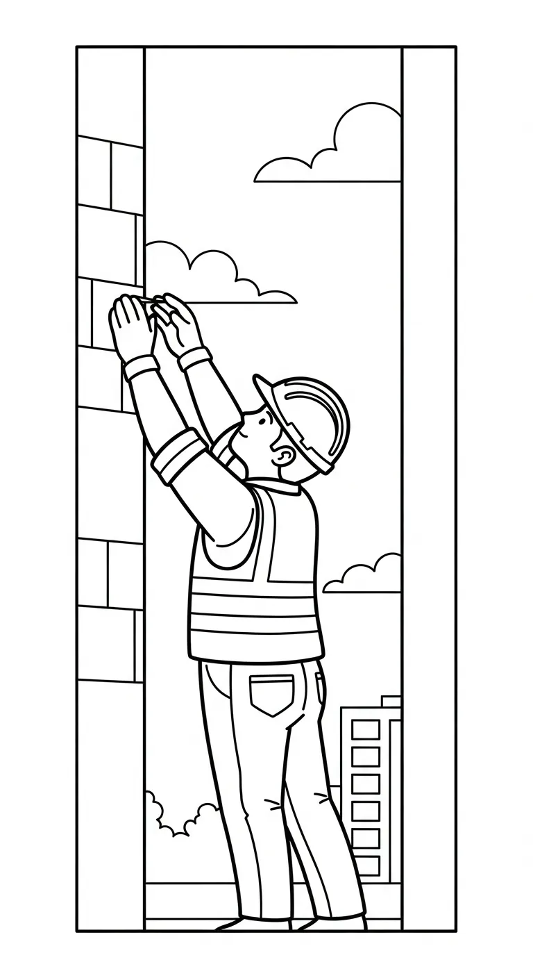 hình tô màu Tranh Tô Màu Chú Công Nhân Xây Dựng cho bé 8 tuổi miễn phí