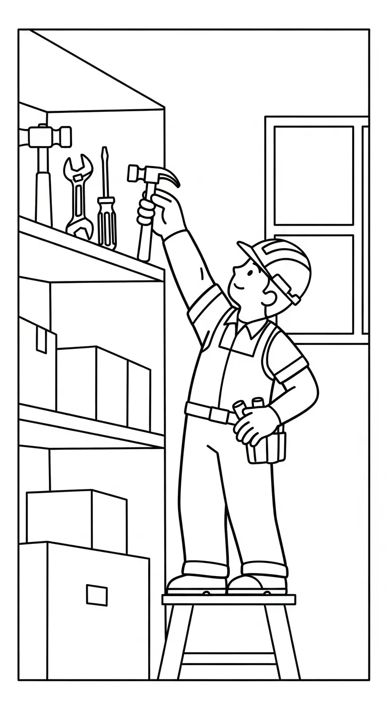 mẫu in hình tô màu Tranh Tô Màu Chú Công Nhân Xây Dựng cho bé