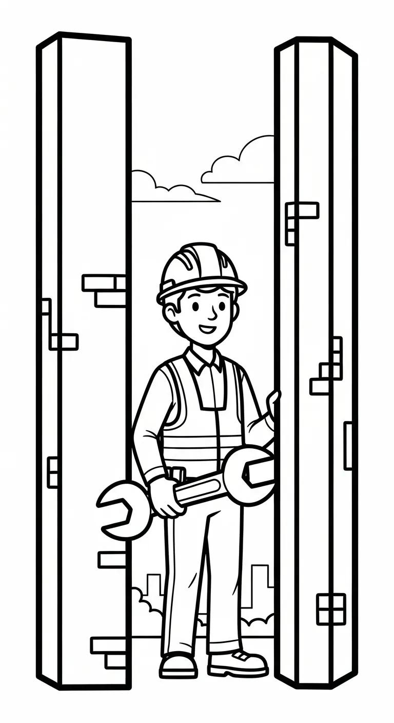 tải tranh tô màu Tranh Tô Màu Chú Công Nhân Xây Dựng cho bé 7 tuổi 1