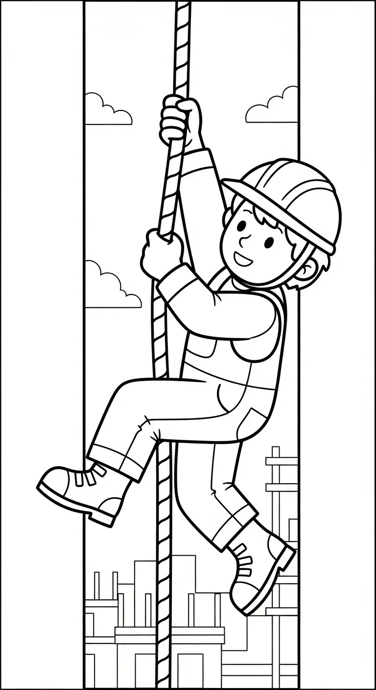 tranh tô màu Tranh Tô Màu Chú Công Nhân Xây Dựng cho bé tải về