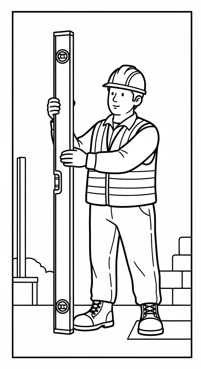 download tranh tô màu Tranh Tô Màu Chú Công Nhân Xây Dựng cho bé