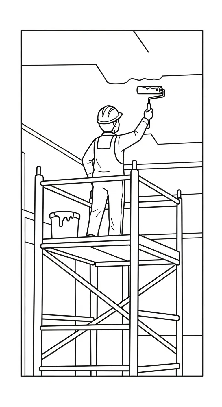 tải hình tô màu Tranh Tô Màu Chú Công Nhân Xây Dựng miễn phí