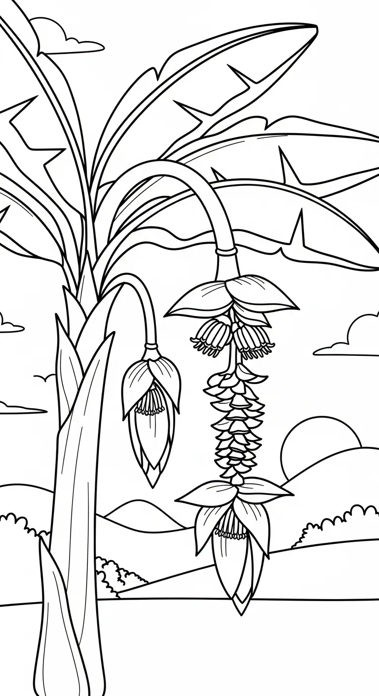 file hình tô màu Tranh Tô Màu Chuối cho bé 4-5 tuổi 1