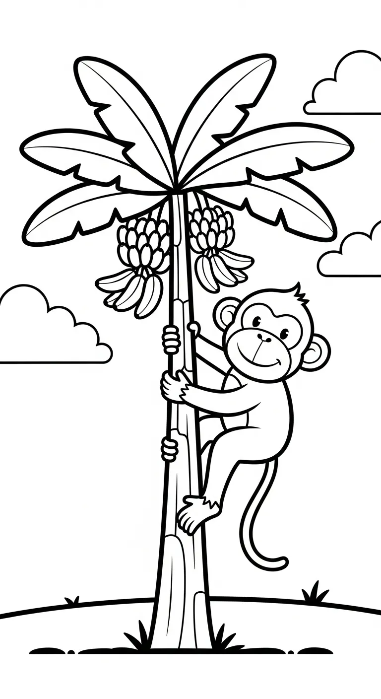 tải tranh tô màu Tranh Tô Màu Chuối cho bé 5 tuổi