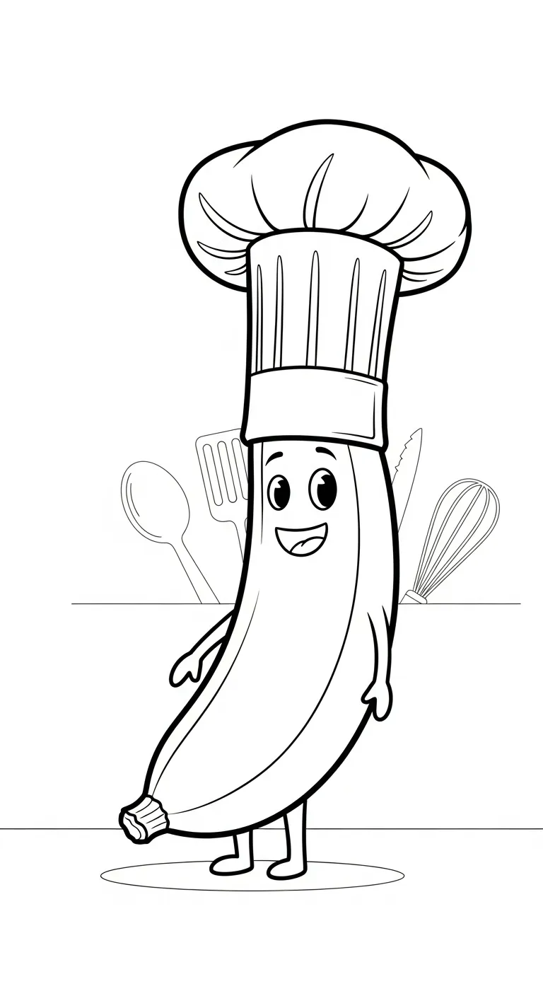 hình tô màu Tranh Tô Màu Chuối cho trẻ em 1