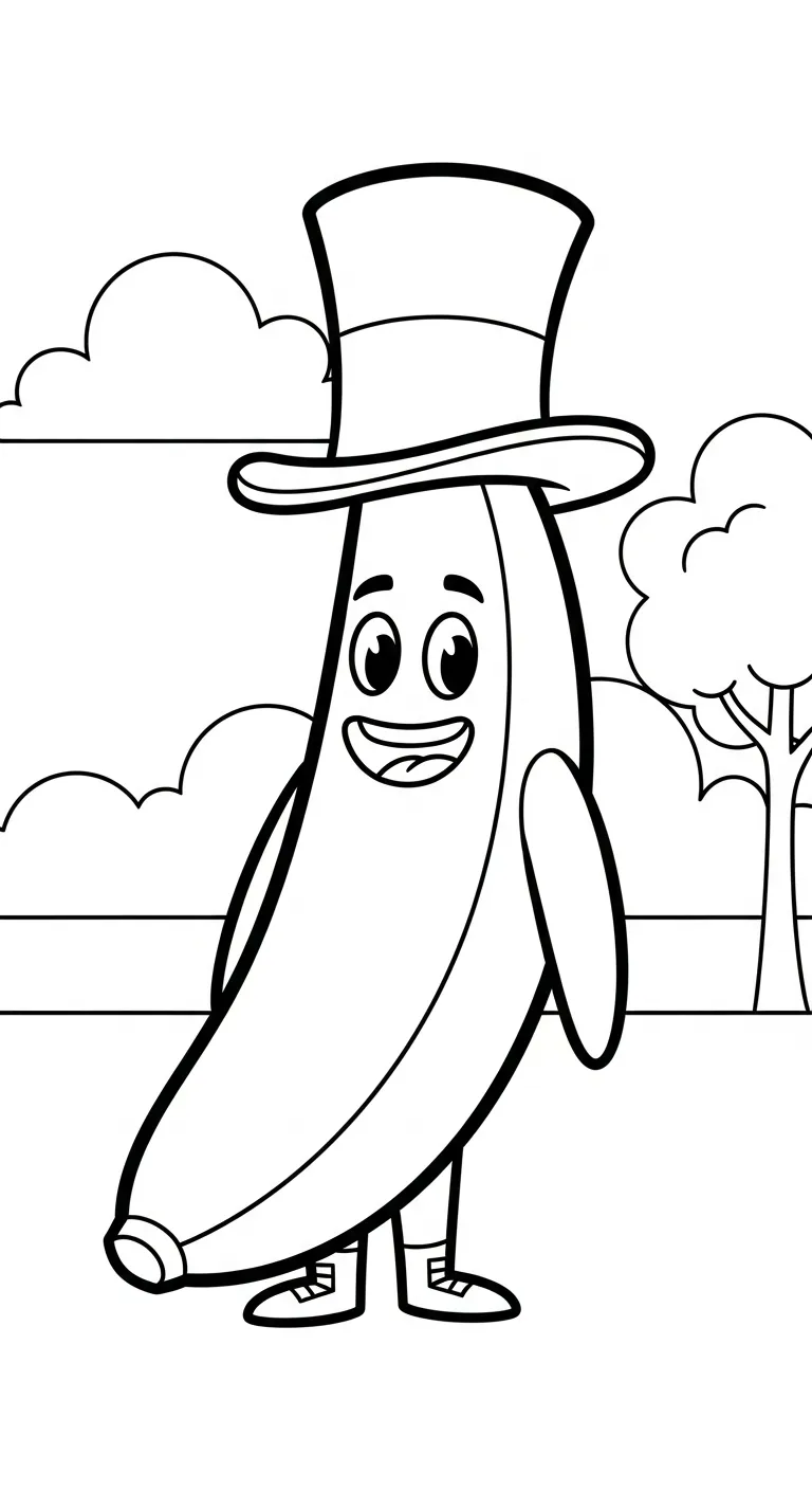 file tranh tô màu Tranh Tô Màu Chuối cho bé 4-5 tuổi