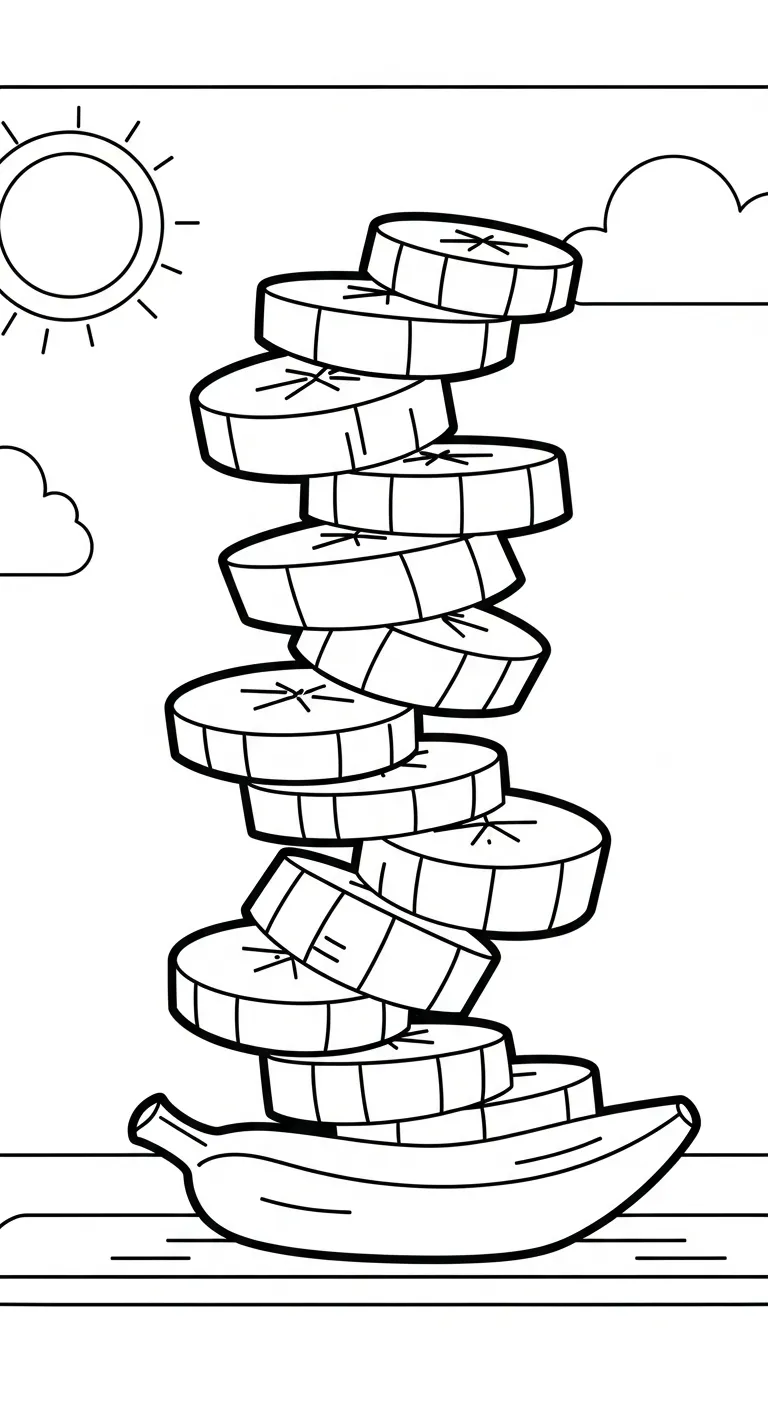 tranh tô màu Tranh Tô Màu Chuối cho bé 6 tuổi 1