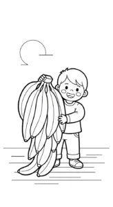 hình tô màu Tranh Tô Màu Chuối cho bé 8 tuổi