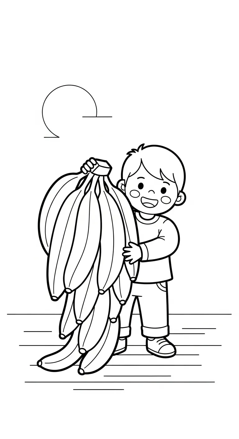hình tô màu Tranh Tô Màu Chuối cho bé 8 tuổi 1