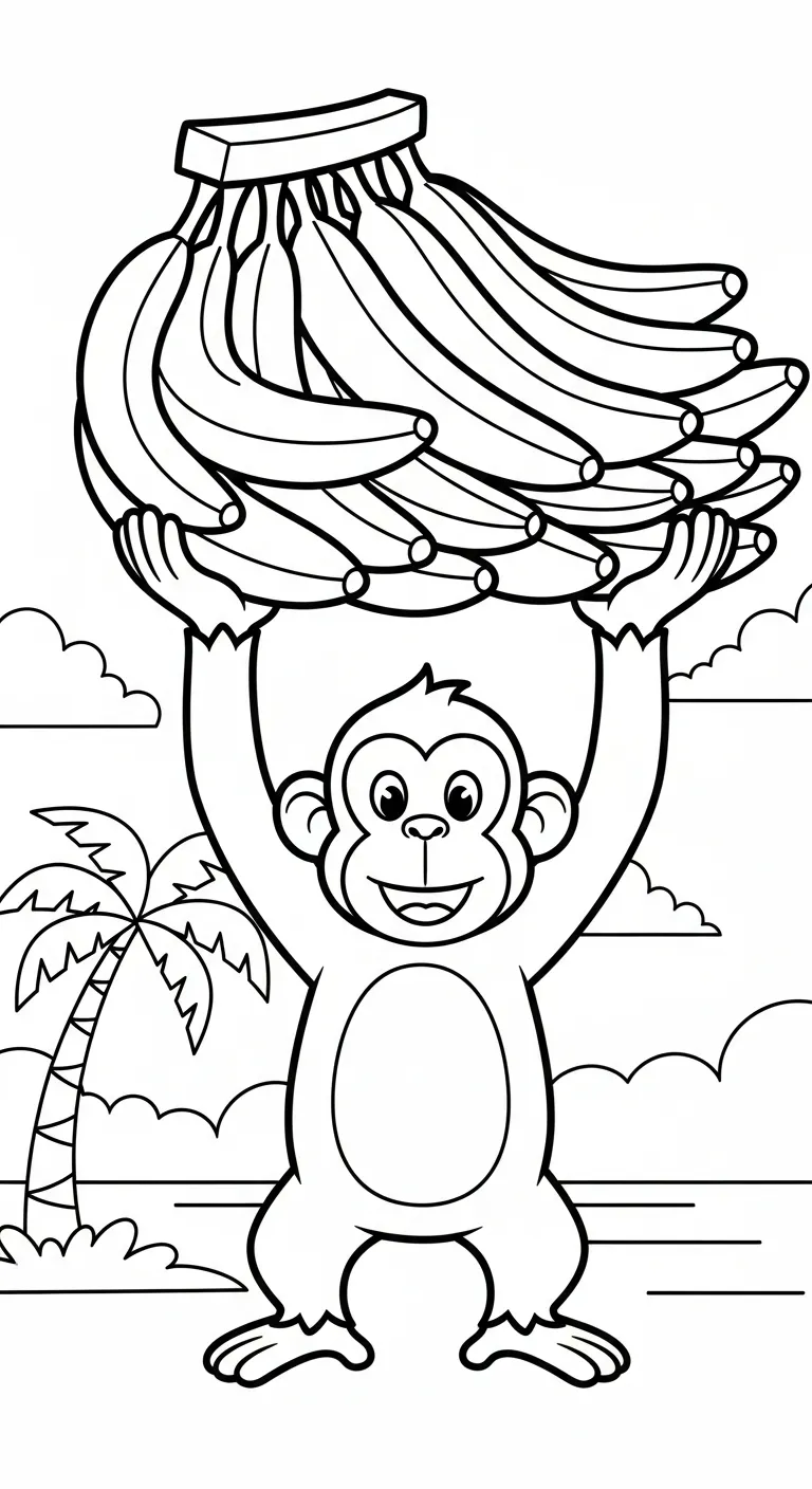 tải tranh tô màu Tranh Tô Màu Chuối cho bé 4 tuổi