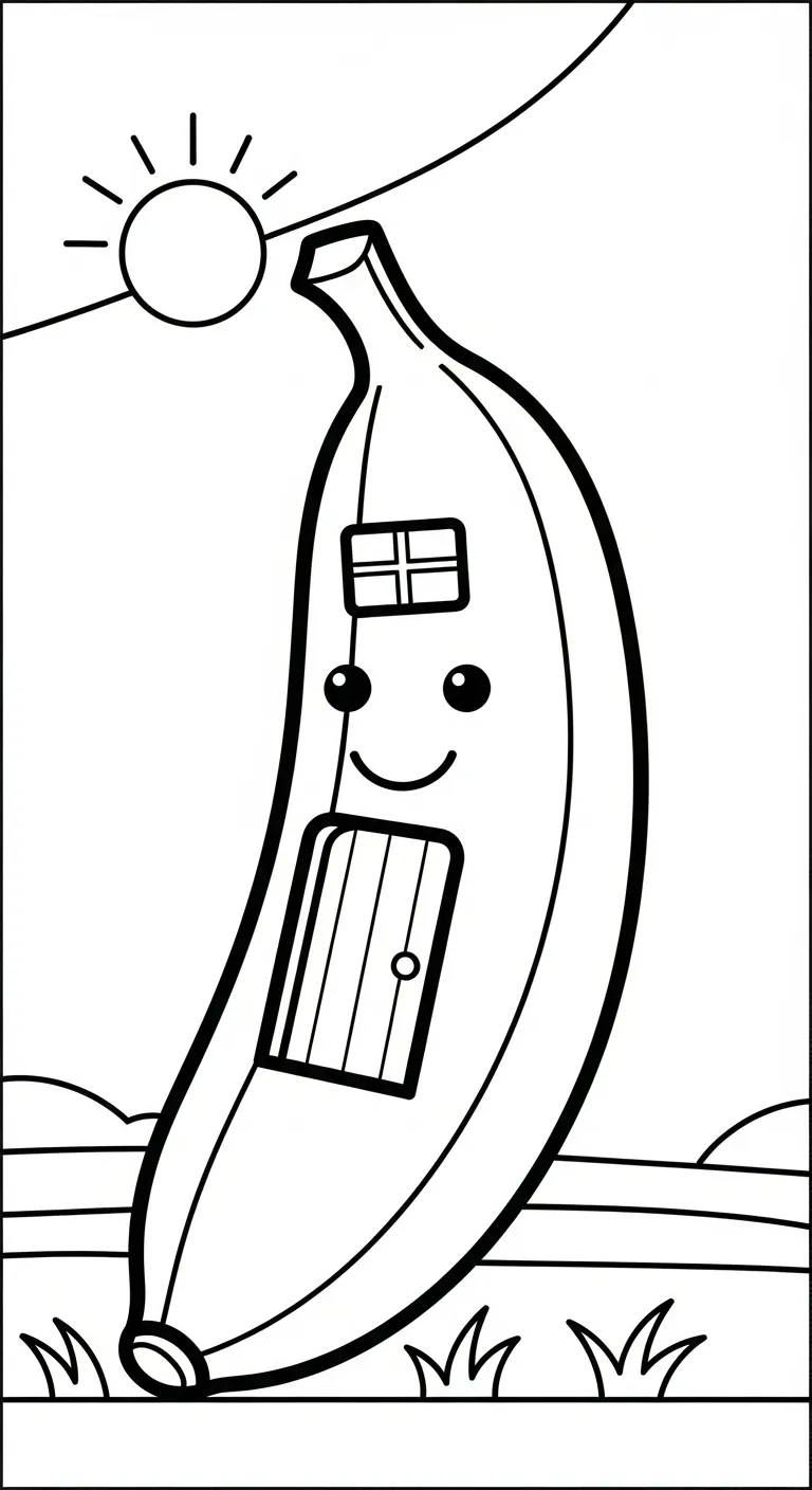 tranh tô màu Tranh Tô Màu Chuối cho bé 6 tuổi