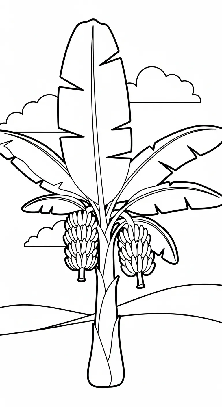 file hình tô màu Tranh Tô Màu Chuối cho bé 4-5 tuổi